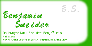 benjamin sneider business card